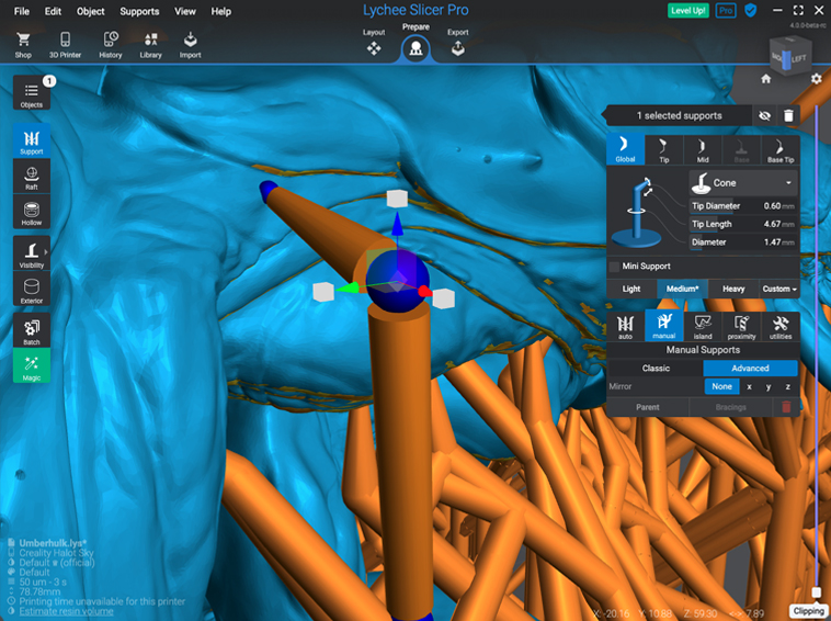 Advanced manipulator in Lychee Slicer